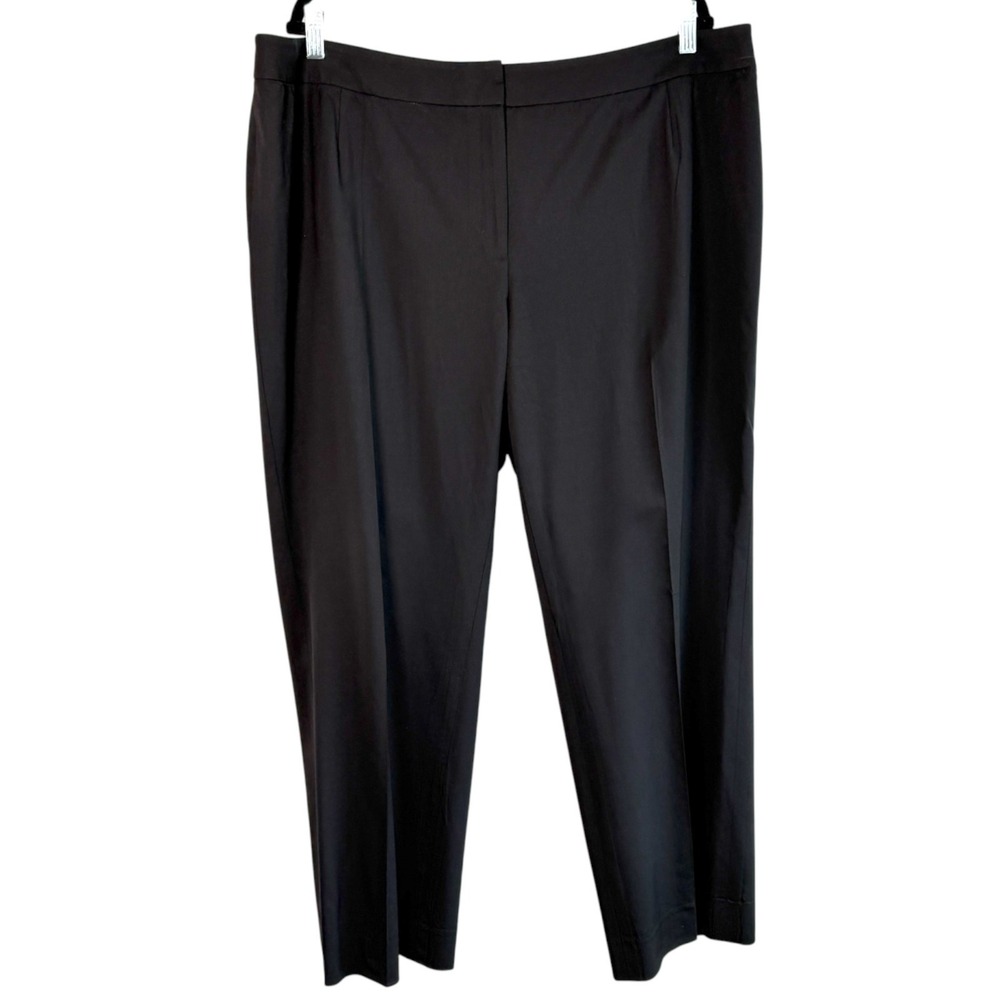 Lafayette 148 Womens Wool Barrow‎ Pants Black Size 20W Stretch Quiet Luxury